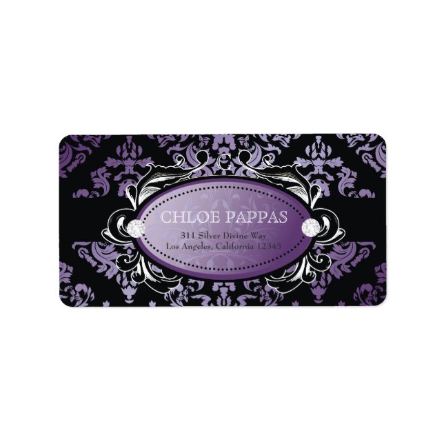 311 Etiqueta Lujosamente Purple Damask (Frente)