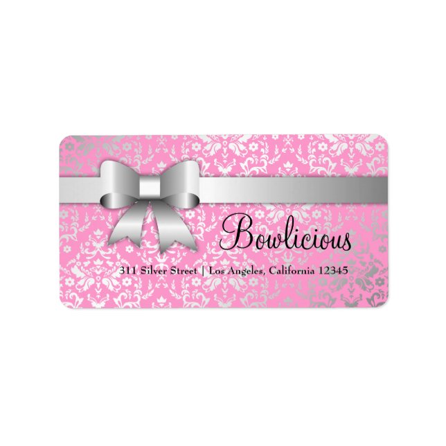 311 Etiqueta plateada Bow-Licious Dazzling Damask  (Frente)