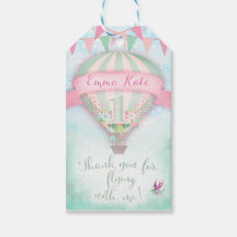 311 Hot Air Balloon Tag Gracias Etiqueta