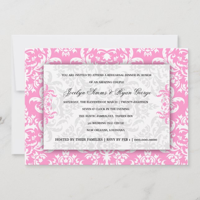 311 Invitación a la Damasco Rosa de Jocelyn (Anverso)