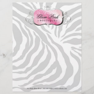 311-Lavish papel con membrete rosado de la cebra
