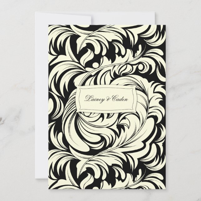 311-Lavishly Lainey Cream & Black #2 Invitación (Anverso)
