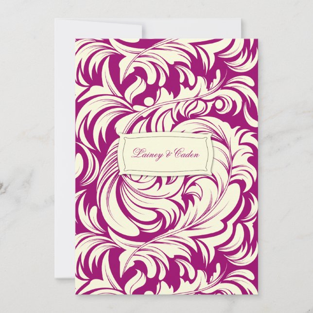 311-Lavishly Lainey Fuschia Invitación (Anverso)