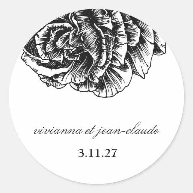 311-Le Plush Fleur - Pegatinas blancos y negros (Anverso)
