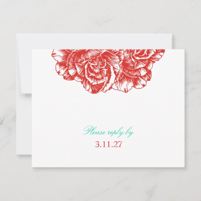 311-Le Plush Fleur - Rouge & Turquoise RSVP (Anverso)