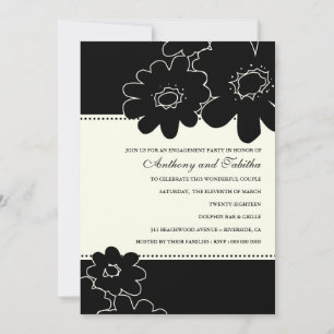 311-Les Fleurs Invitación Negra