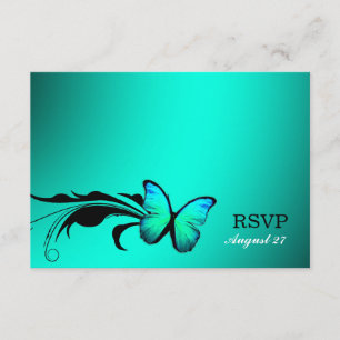 311 Lustre mariposa azul turquesa RSVP