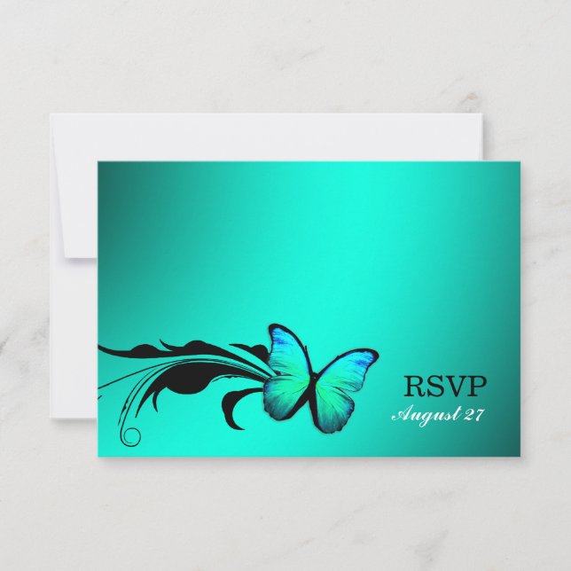 311 Lustre mariposa azul turquesa RSVP (Anverso)