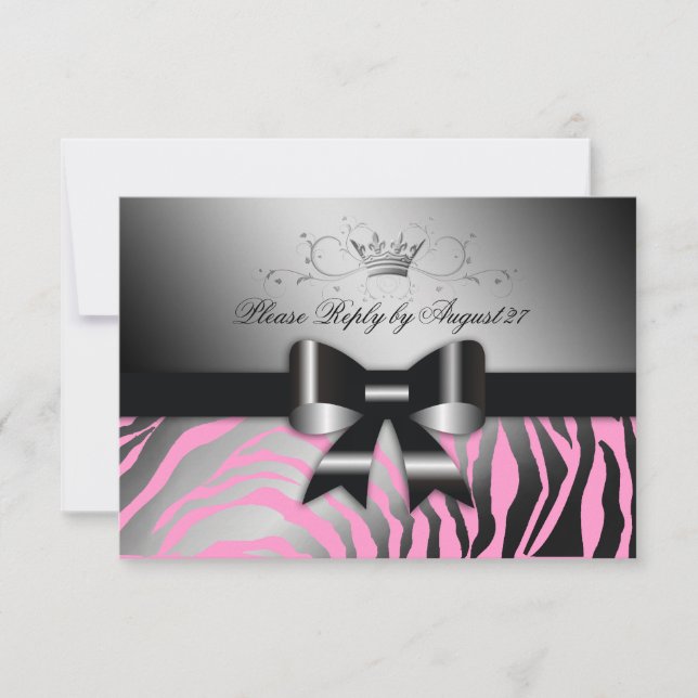 311 Noche Zebra Shimmer Black Bow Pink RSVP (Anverso)