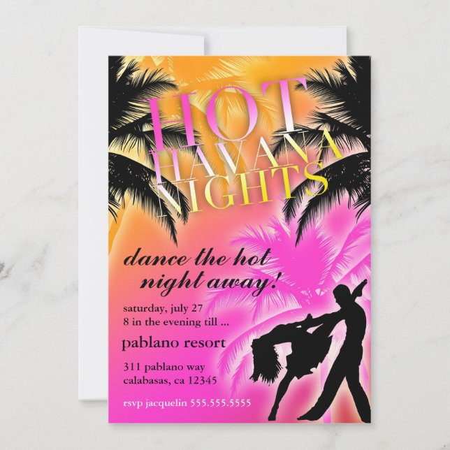 311 Noches de La Habana Caliente Invitación Negra (Anverso)