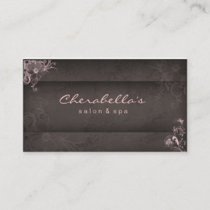 311 Pink Taupe Salon Spa Floral tarjeta de visita