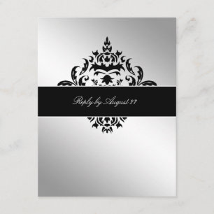 311-Simplistilmente Elegante Damask Silver RSVP