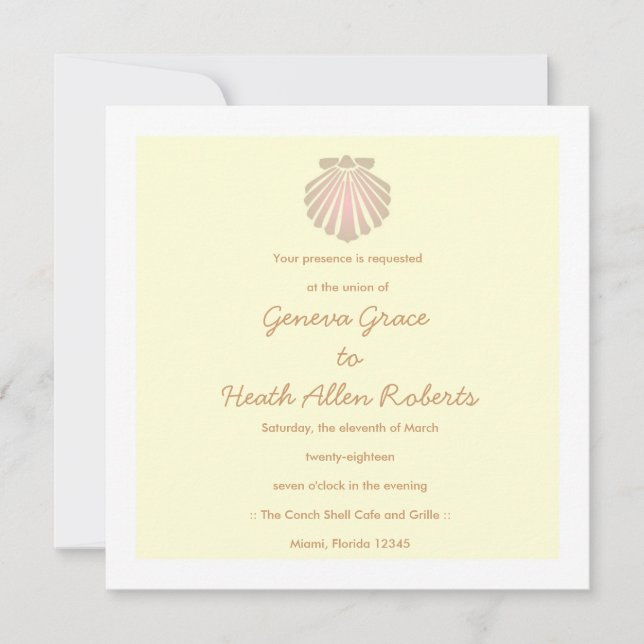 311-Sweet Shell Ecru Invitación (Anverso)