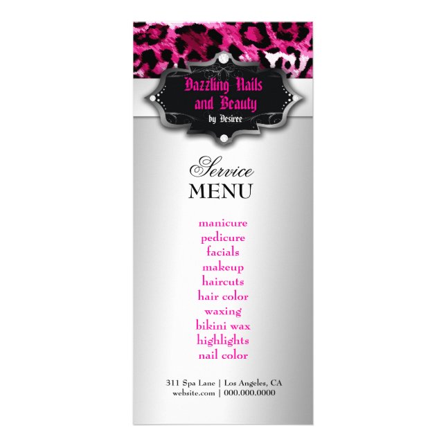 311 Tarjeta Barroca Boutique Hot Pink Leopard Loya (Frente)