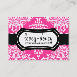 311 Tarjeta de cita Lovey Dovey Damask Hot Pink