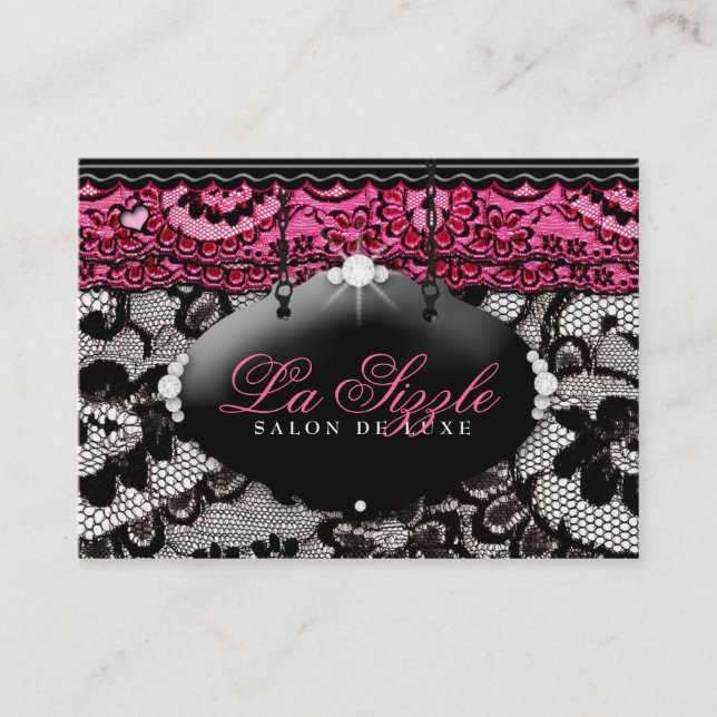 311 Tarjeta de cita rosa Lace de Luxe (Anverso)