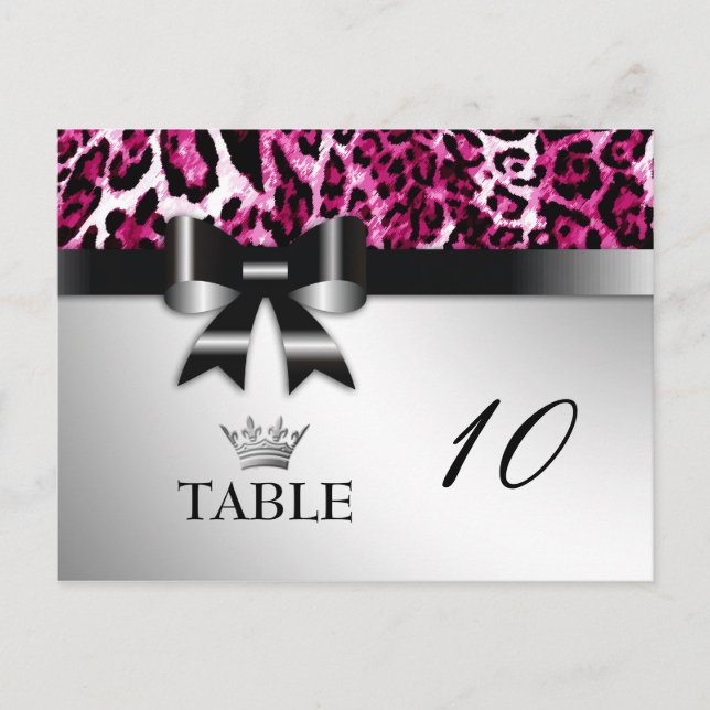 311 Tarjeta de mesa Bowlicious Hot Pink Leopard (Anverso)