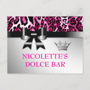 311 Tarjeta de mesa Bowlicious Hot Pink Leopard