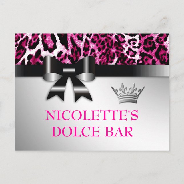 311 Tarjeta de mesa Bowlicious Hot Pink Leopard (Anverso)