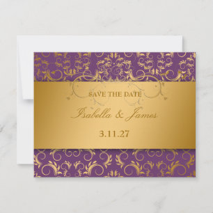 311-Tarjeta RSVP de Golden diVine Eggplant púrpura
