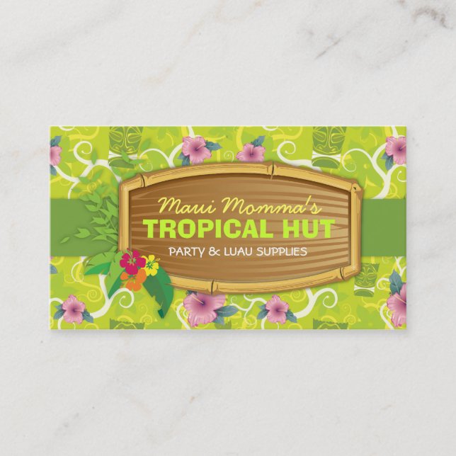 311-Tropical Tiki - tarjeta de visita de la verde (Anverso)