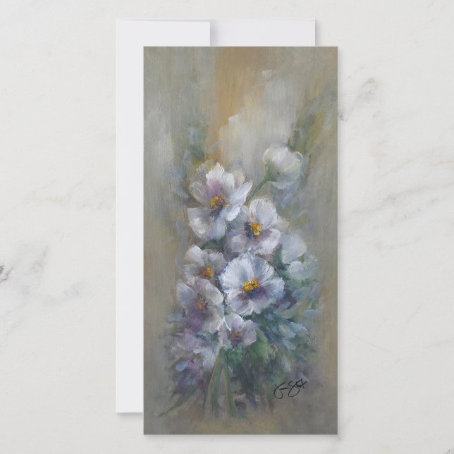 318 floral blanco 4 x 8" tarjeta (Anverso)