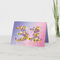 31ro tarjeta de cumpleaños con las letras floridas