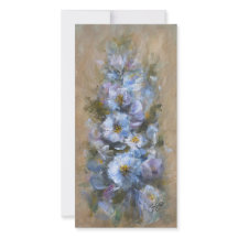 322 floral azul 4 x 8" tarjeta