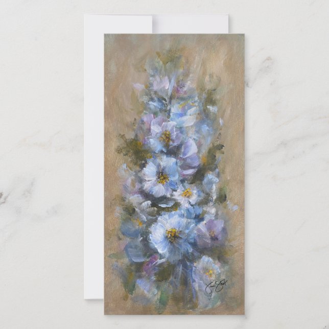 322 floral azul 4 x 8" tarjeta (Anverso)