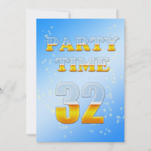 32.ª invitación a la fiesta de cumpleaños con cerv