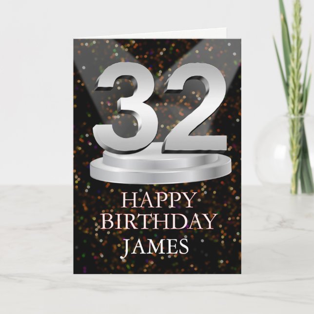 32.ª Tarjeta De Nombre Añadida Por Luces De Cumple (Anverso)