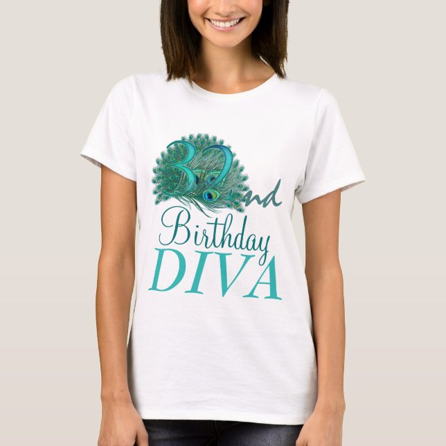 32do Camisetas de la diva del cumpleaños (Anverso)