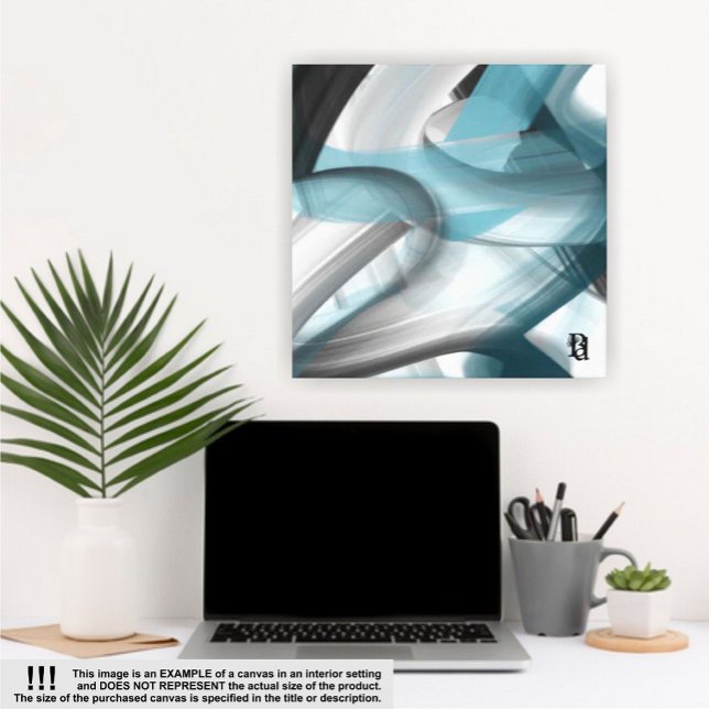 32x32" Tendencia Resumen de lienzo de arte azul bl (Subido por el creador)