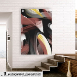 32x42" Tendencia Resumen de arte Polvo blanco negr
