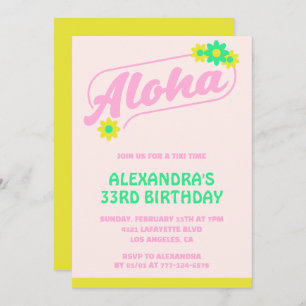33.ª invitación a cumpleaños Tropical Aloha
