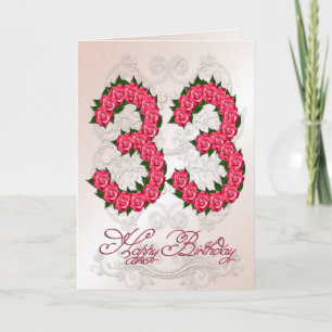 33.ª tarjeta de cumpleaños con rosas y hojas
