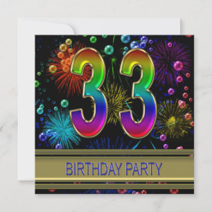 33ro Invitación de la fiesta de cumpleaños con las