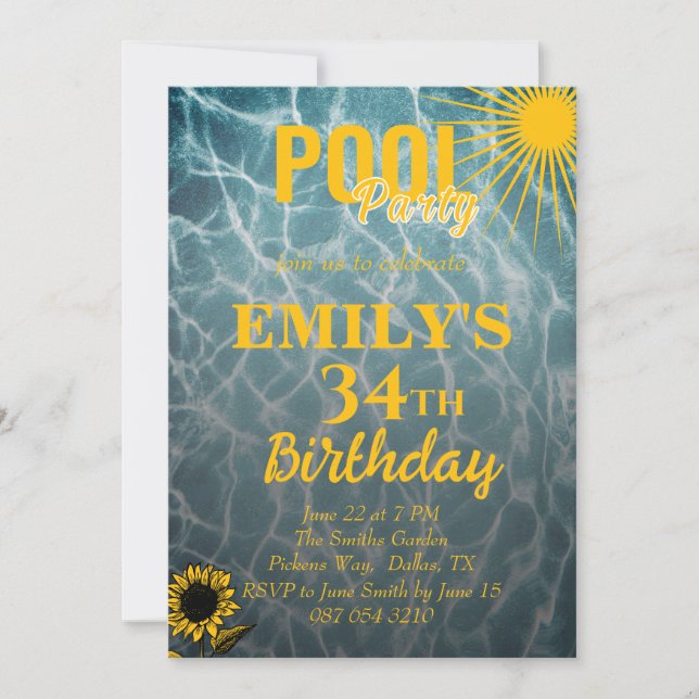 34.ª invitación para una fiesta de cumpleaños en l (Anverso)