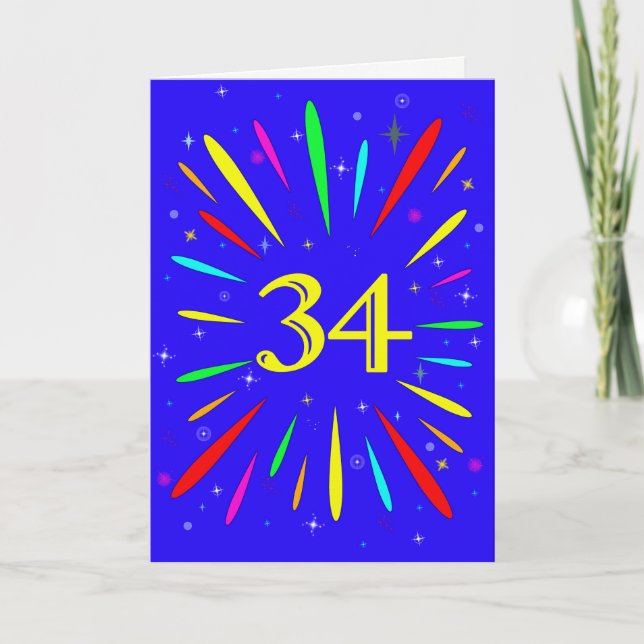 34.ª tarjeta de explosión de cumpleaños (Anverso)