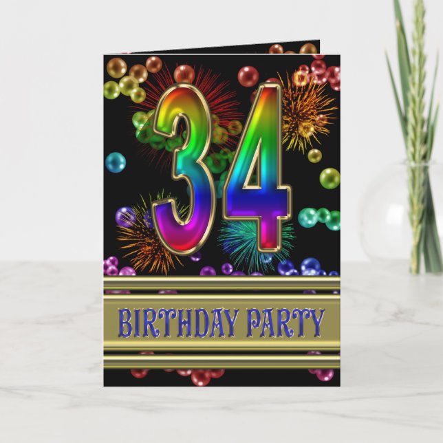 34° Invitación a fiesta de cumpleaños (Anverso)