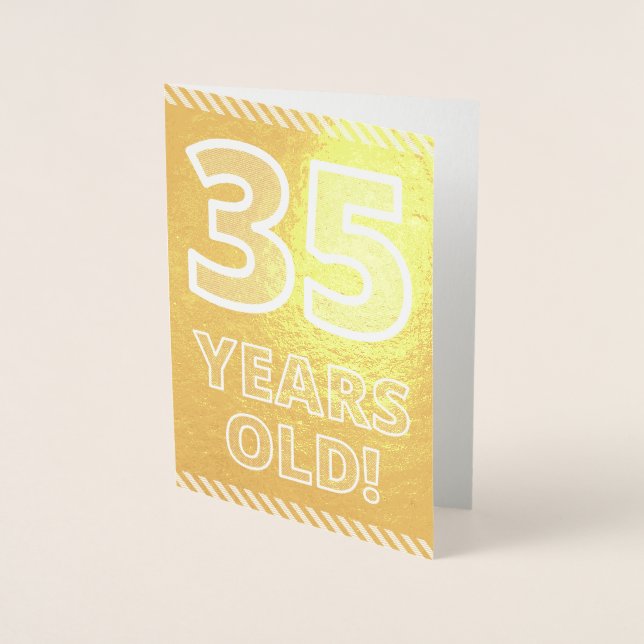 35º cumpleaños: audaz "¡35 años!" Tarjeta de Relie (Anverso)