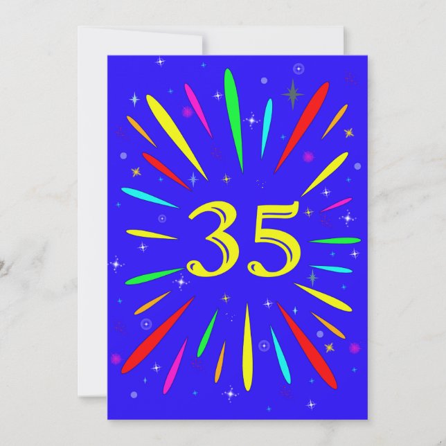 35.ª explosión de invitación a fiesta de cumpleaño (Anverso)