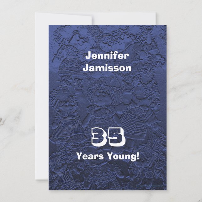 35.ª fiesta de cumpleaños Invitaciones a muñecas a (Anverso)