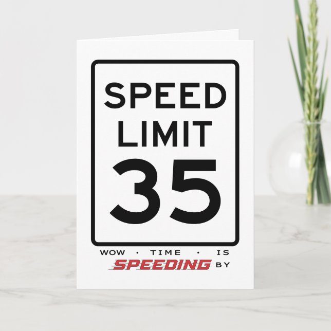 35.ª tarjeta de cumpleaños de límite de velocidad (Anverso)