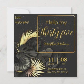 35° aniversario. Elegante invitación de cumpleaños
