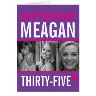 35 años tres fotos blanco morado rosado caliente