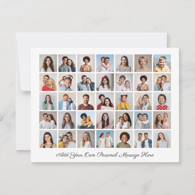 35 Collage de fotos Añadir su propia tarjeta plana (Anverso)