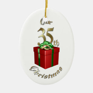 35to ornamento casado del navidad