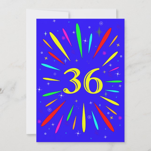 36.ª explosión de invitación a fiesta de cumpleaño (Anverso)