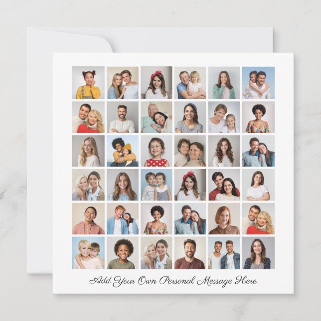 36 Collage de fotos Añadir su propia tarjeta plana (Anverso)